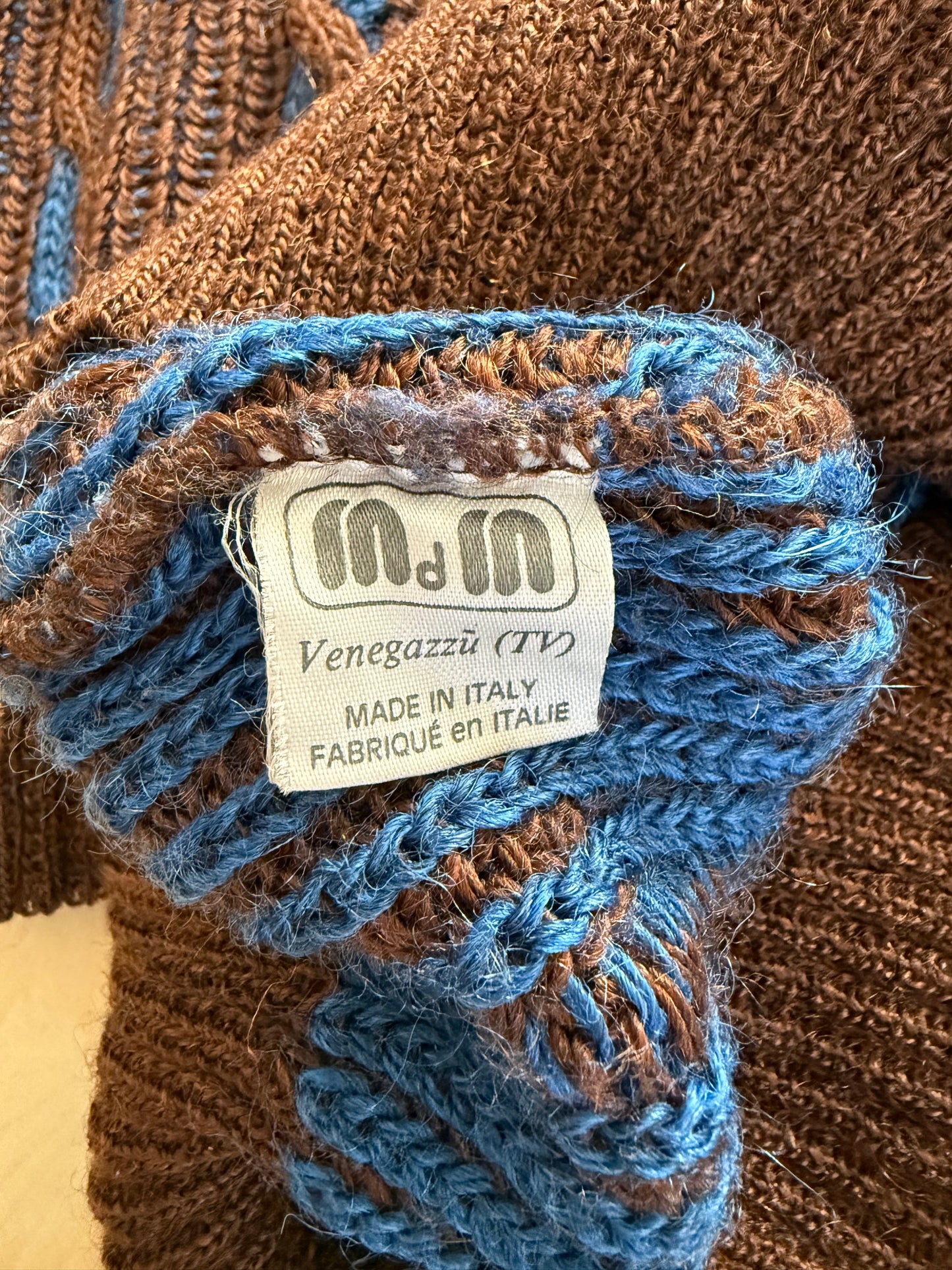 Maglione vintage a trecce in lana e mohair - L