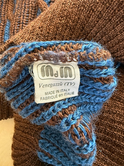 Maglione vintage a trecce in lana e mohair - L