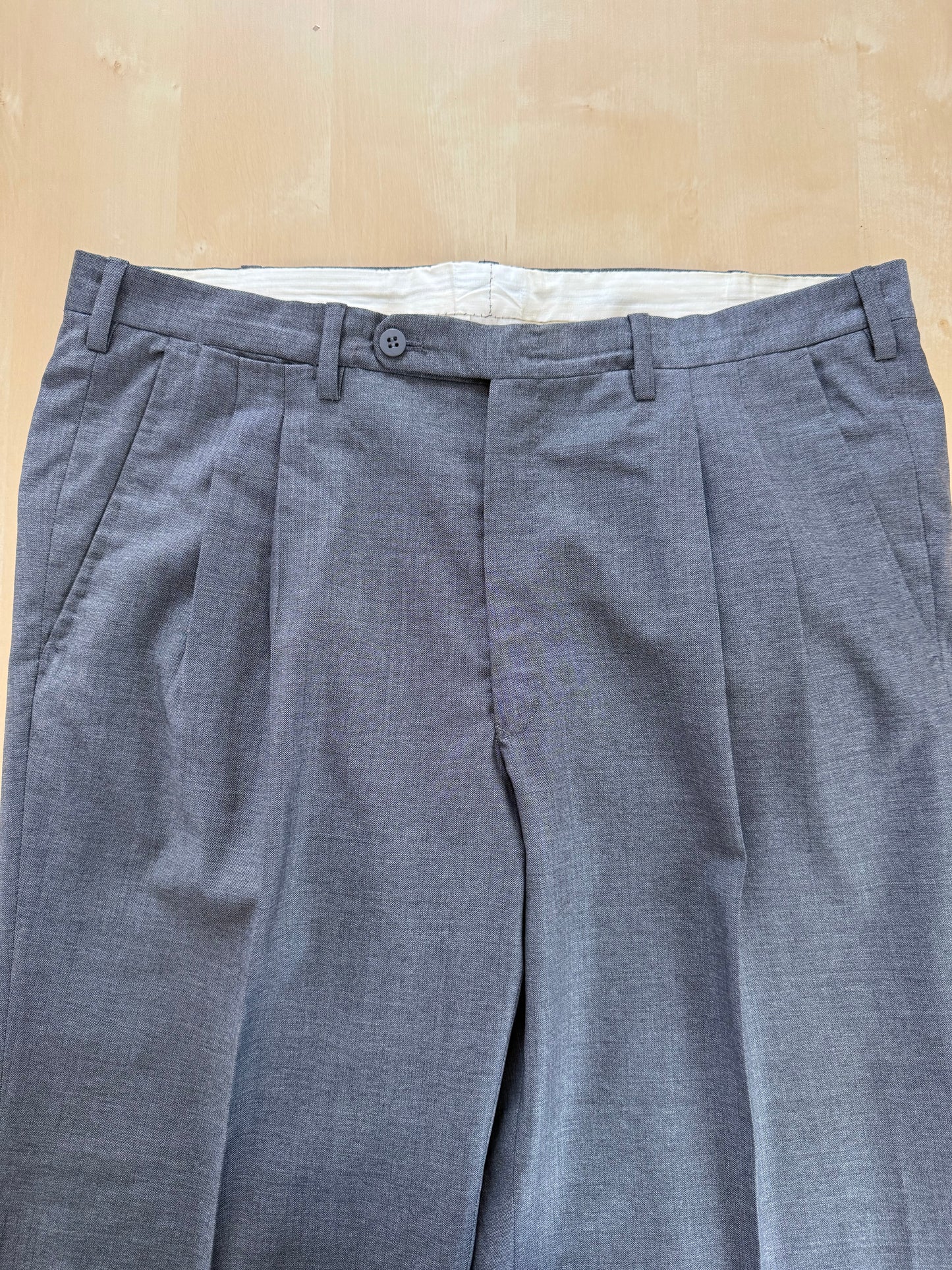 Pantaloni sartoriali fresco lana trama herringbone - tg. 52