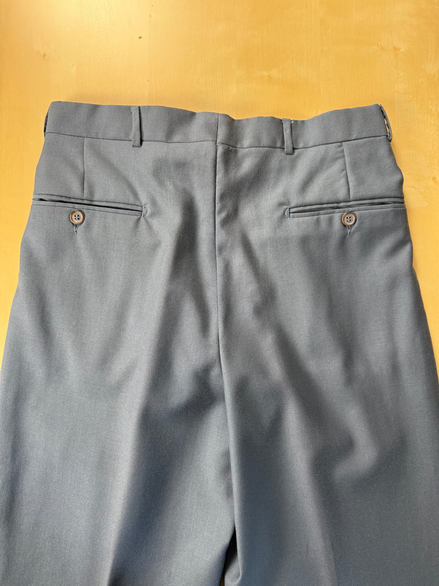 Pantaloni fresco lana verde petrolio anni '80 (NOS) 3 pinces - tg. 46