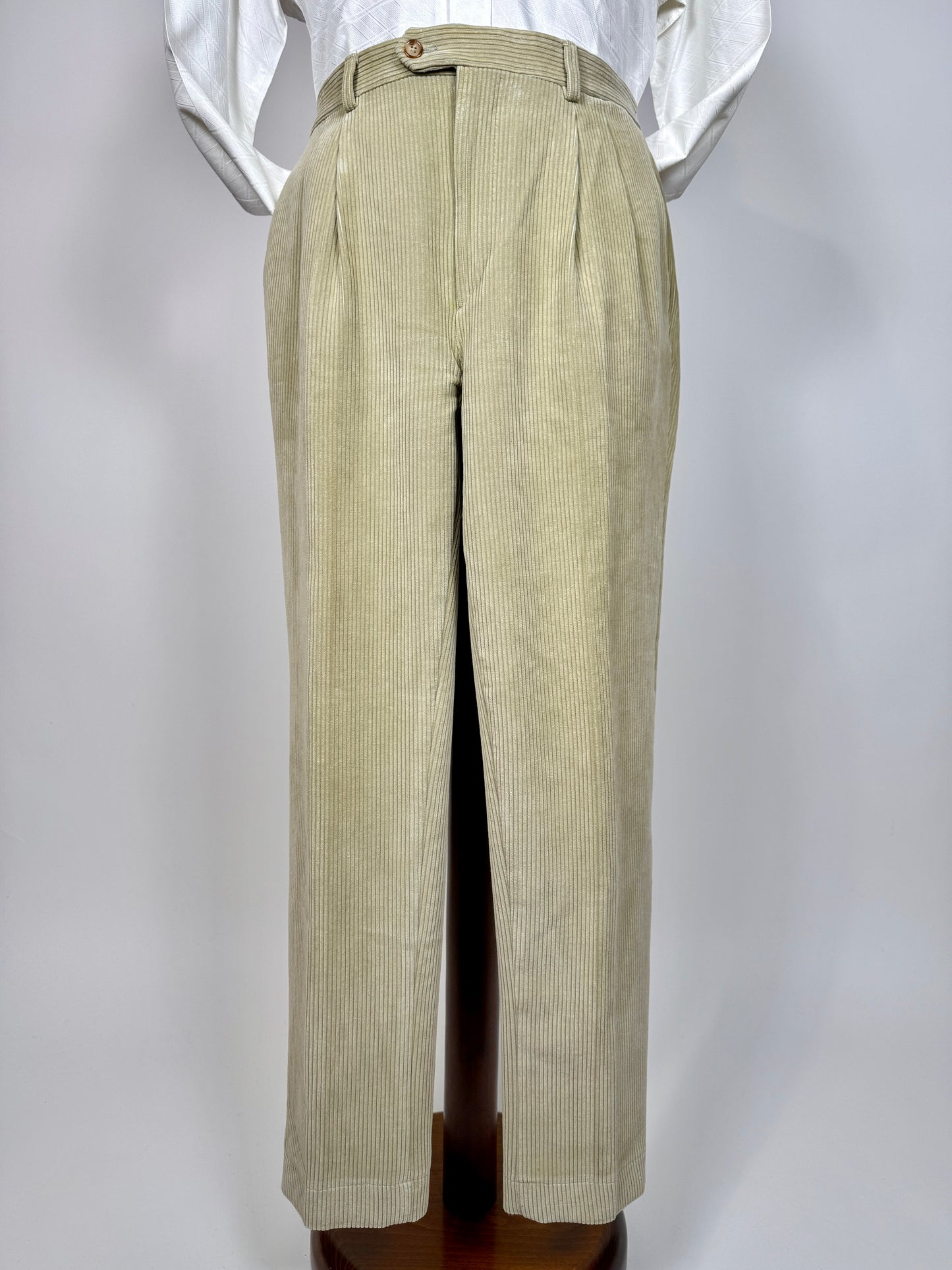 Pantaloni in velluto a coste panna/avorio - tg. 52