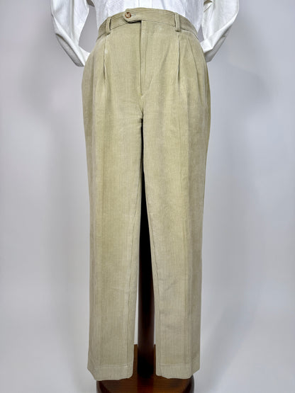 Pantaloni in velluto a coste panna/avorio - tg. 52