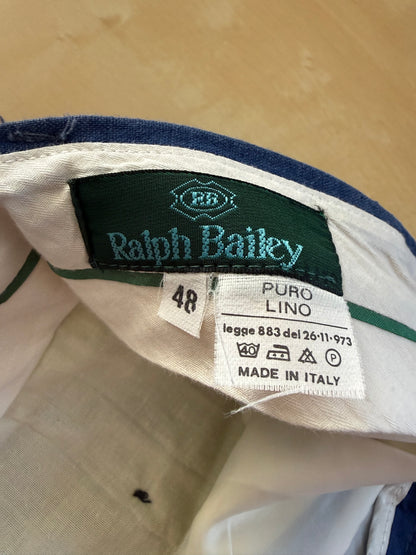 Pantaloni in lino anni '80 blu cobalto - tg. 46