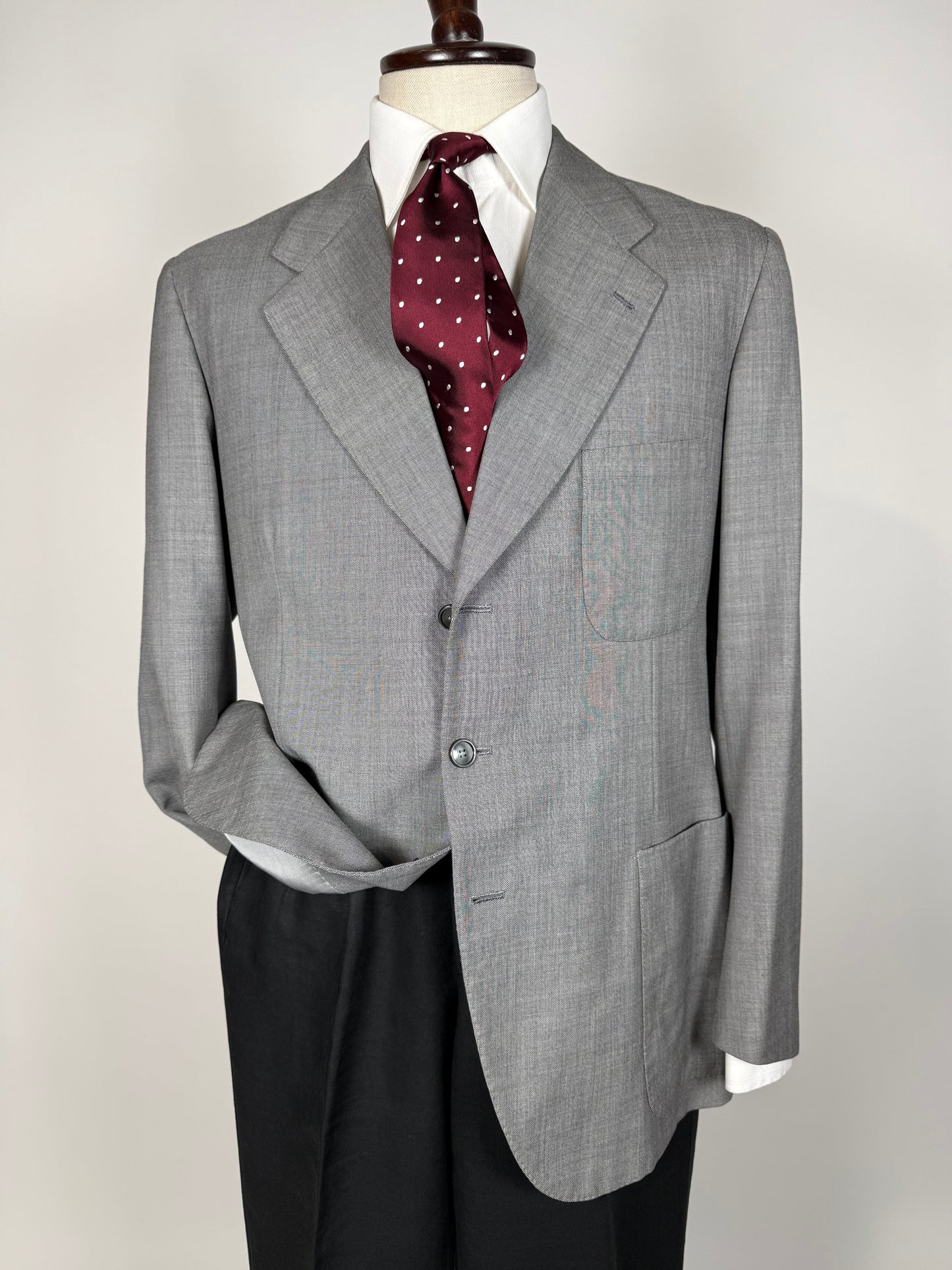 Giacca sartoriale anni '70 in grisaglia pettinata - tg. 50