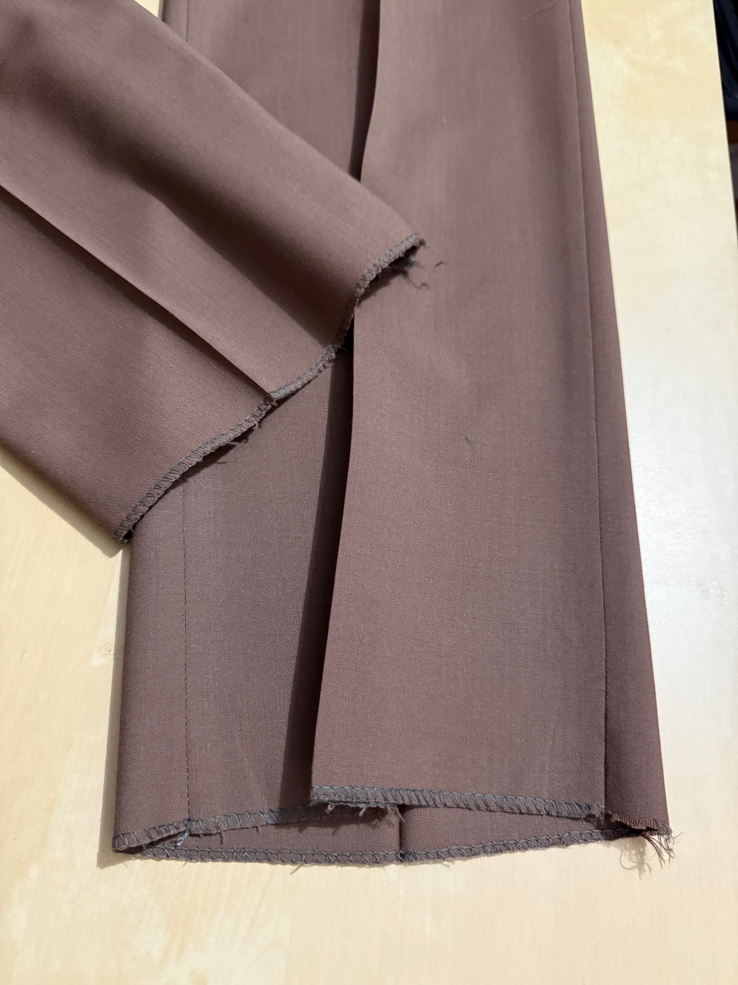 Pantalone anni '80 fresco lana marrone cacao (NOS) - tg. 54