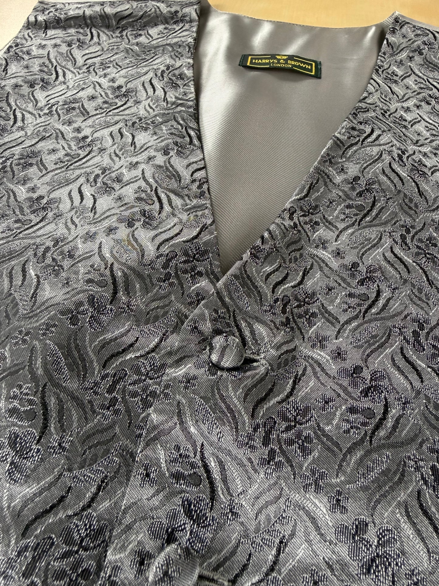 Panciotto in seta jacquard argento - tg. 54