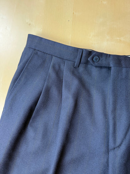 Completo doppiopetto Yves Saint Laurent anni '80 flanella blu - tg. 54/56