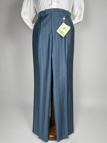 Pantaloni anni '80 blu a righe (NOS) - tg. 50