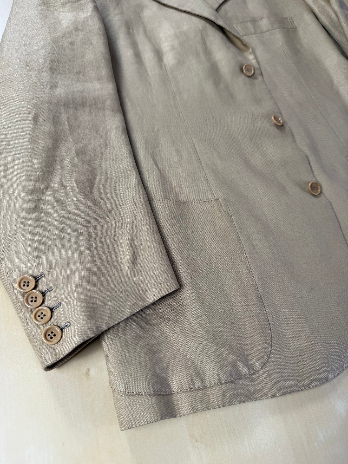 Completo sartoriale F. Di Marco lino irlandese beige - tg. 52 corta