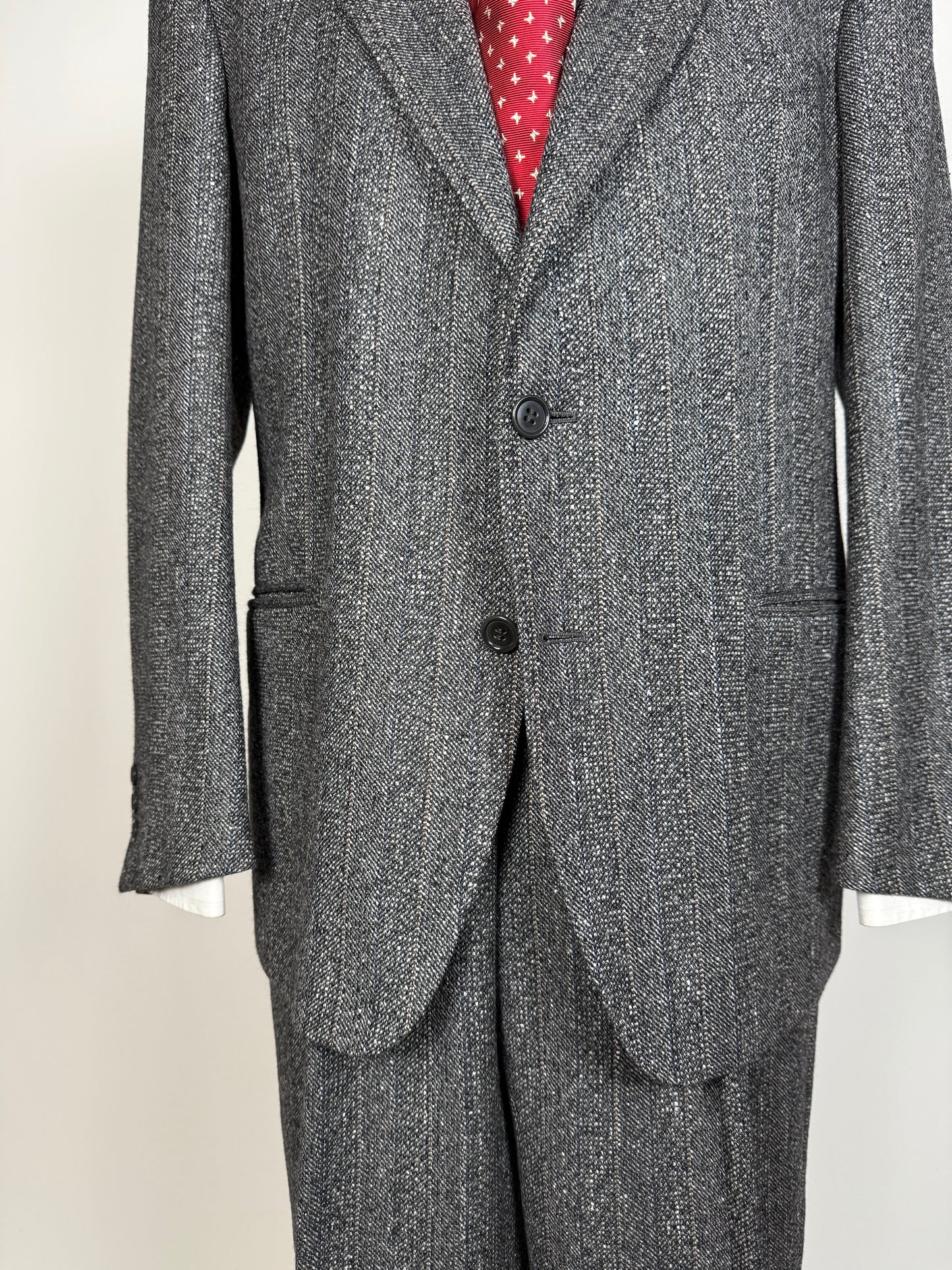 Completo anni ‘70/‘80 tweed lana e seta - tg. 52/54