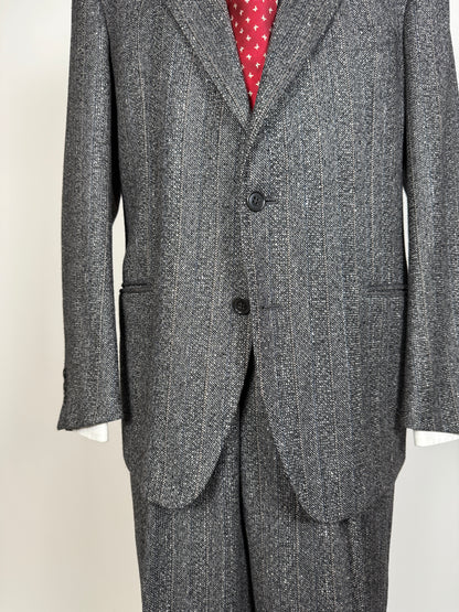 Completo anni ‘70/‘80 tweed lana e seta - tg. 52/54