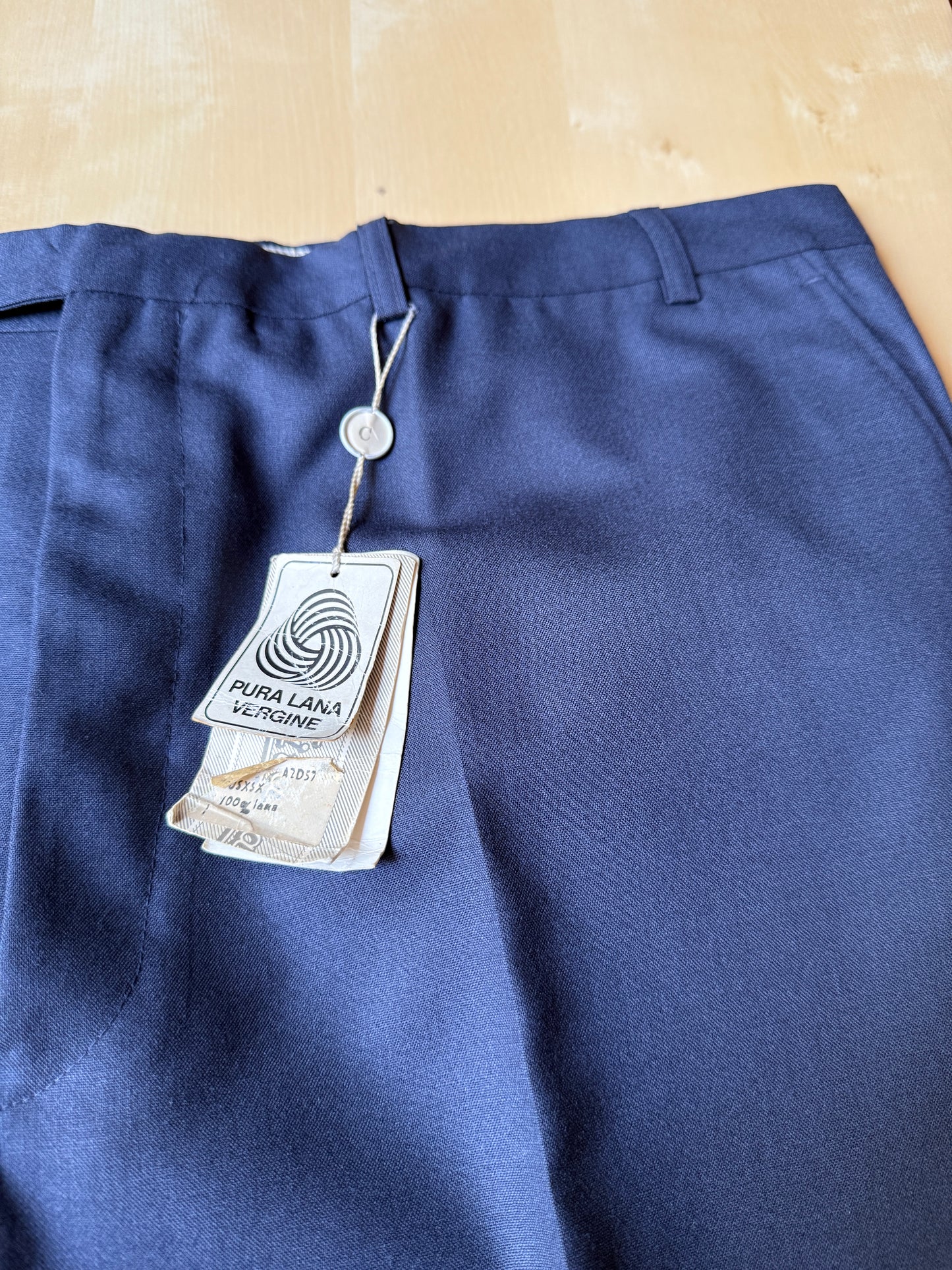 Pantalone anni ‘90 in fresco lana blu (NOS) - tg. 58/60