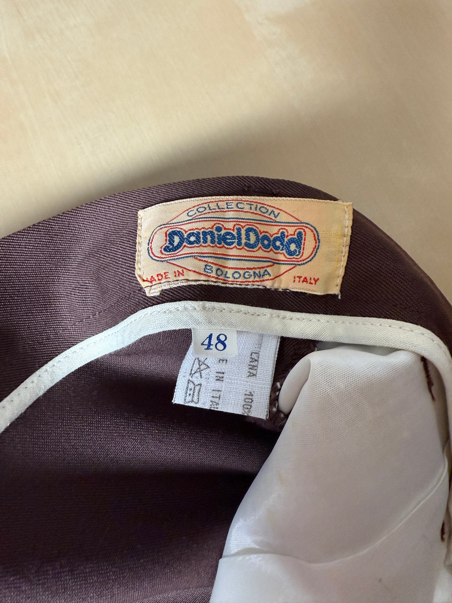 Pantaloni anni ‘80 twill pettinato marrone cacao (NOS) - tg. 48