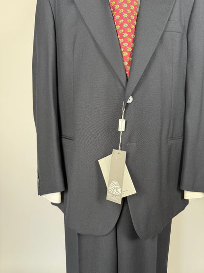 Completo fresco lana blu anni '80/'90 NOS - tg. 54 drop 3-4