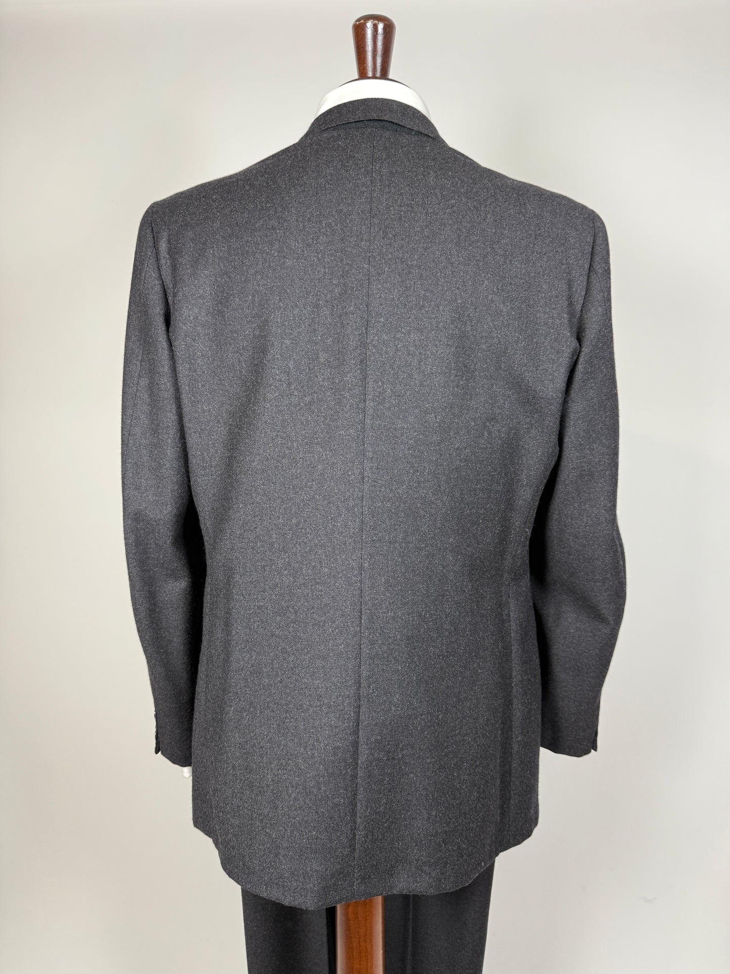 Completo doppiopetto anni ‘70/‘80 flanella antracite - tg. 52
