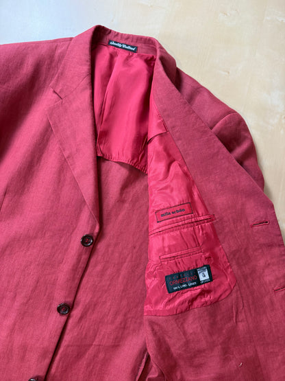 Giacca anni '90 100% lino rosso corallo - tg. 54