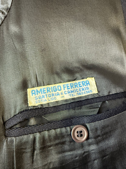 Soprabito anni ‘70 in lana pettinata blu - tg. 48-50