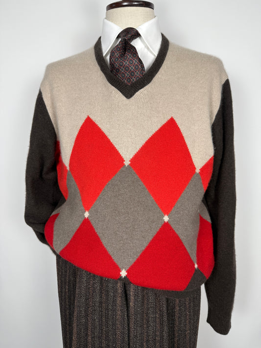 Pullover losanghe Cains Moore 100% cashmere - XL (54)