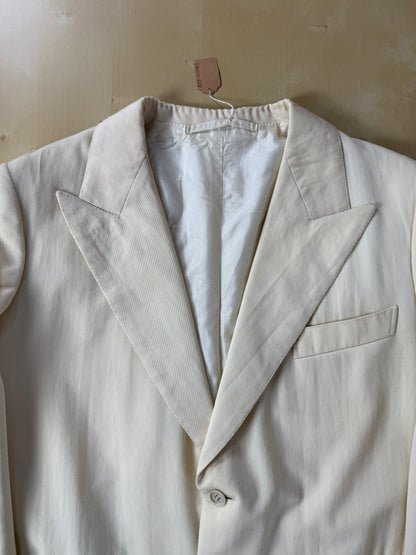 Giacca sartoriale twill bianco panna anni '60/'70 - tg. 52/54 drop basso