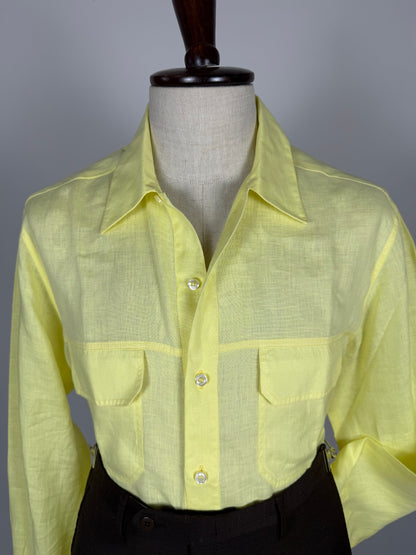 Camicia in lino giallo lime - L/XL collo 43