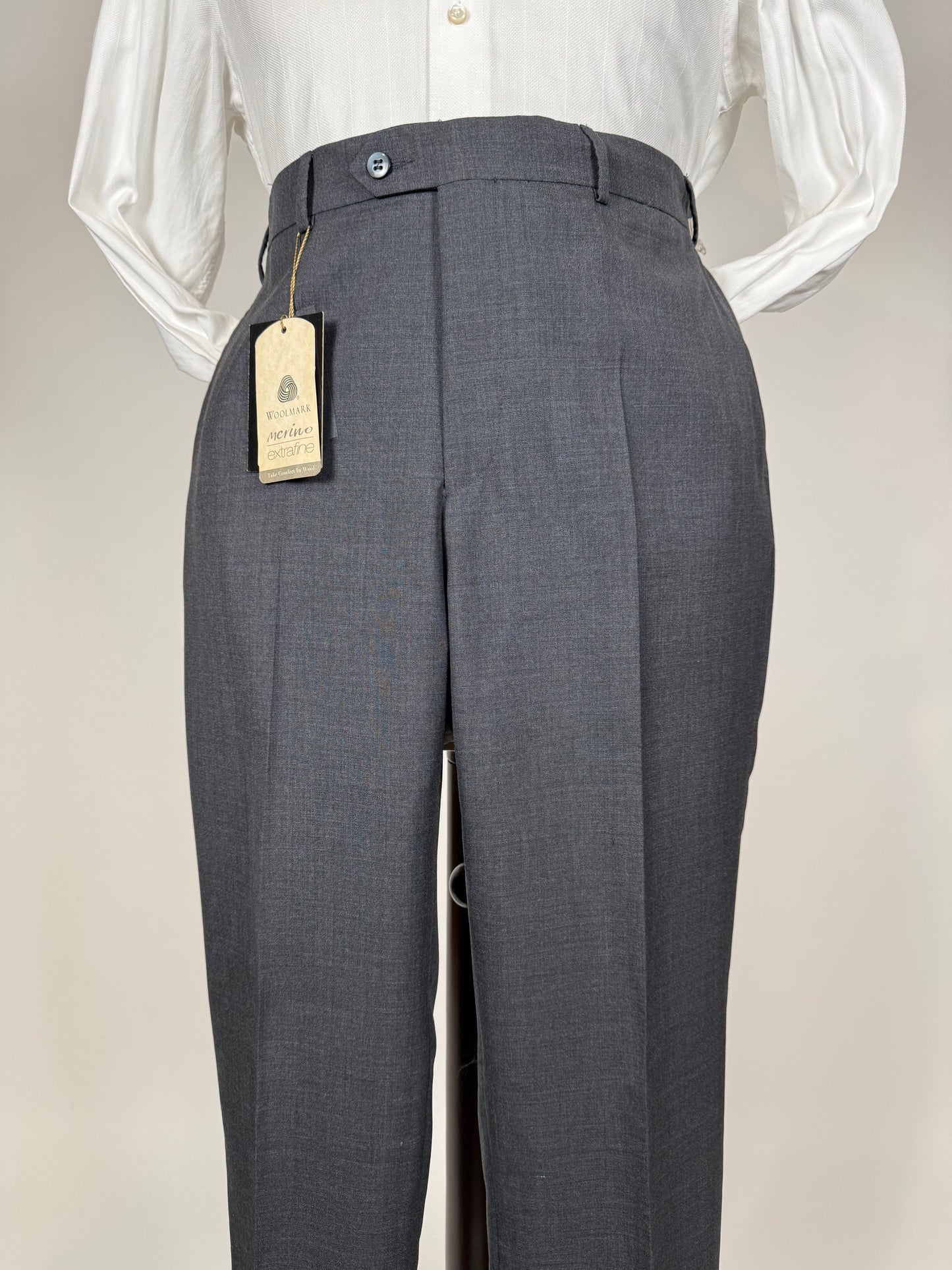 Pantaloni fresco lana grigio antracite anni '90 (NOS) - tg. 50