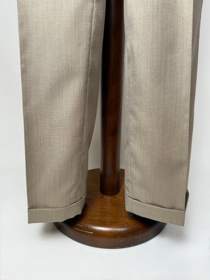 Pantalone anni ‘90 in fresco lana beige/cachi (NOS) - tg. 52