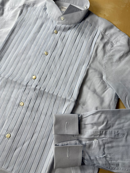 Camicia da smoking Dior Monsieur vintage azzurra - tg. S collo 40