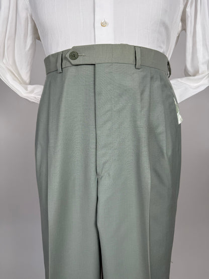 Pantaloni anni ‘80 fresco lana verde acqua - tg. 50/52