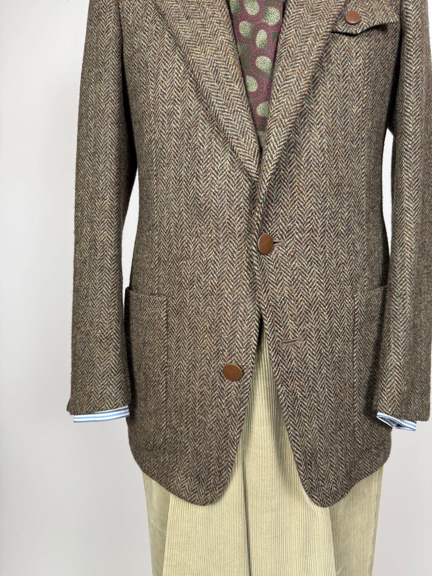 Giacca sportiva in tweed anni ‘70 stile hunting - tg. 44