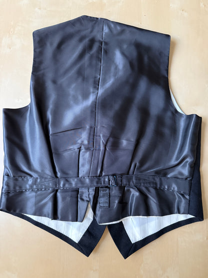 Completo 3 pezzi sartoriale anni ‘60/‘70 in flanella antracite - tg. 50