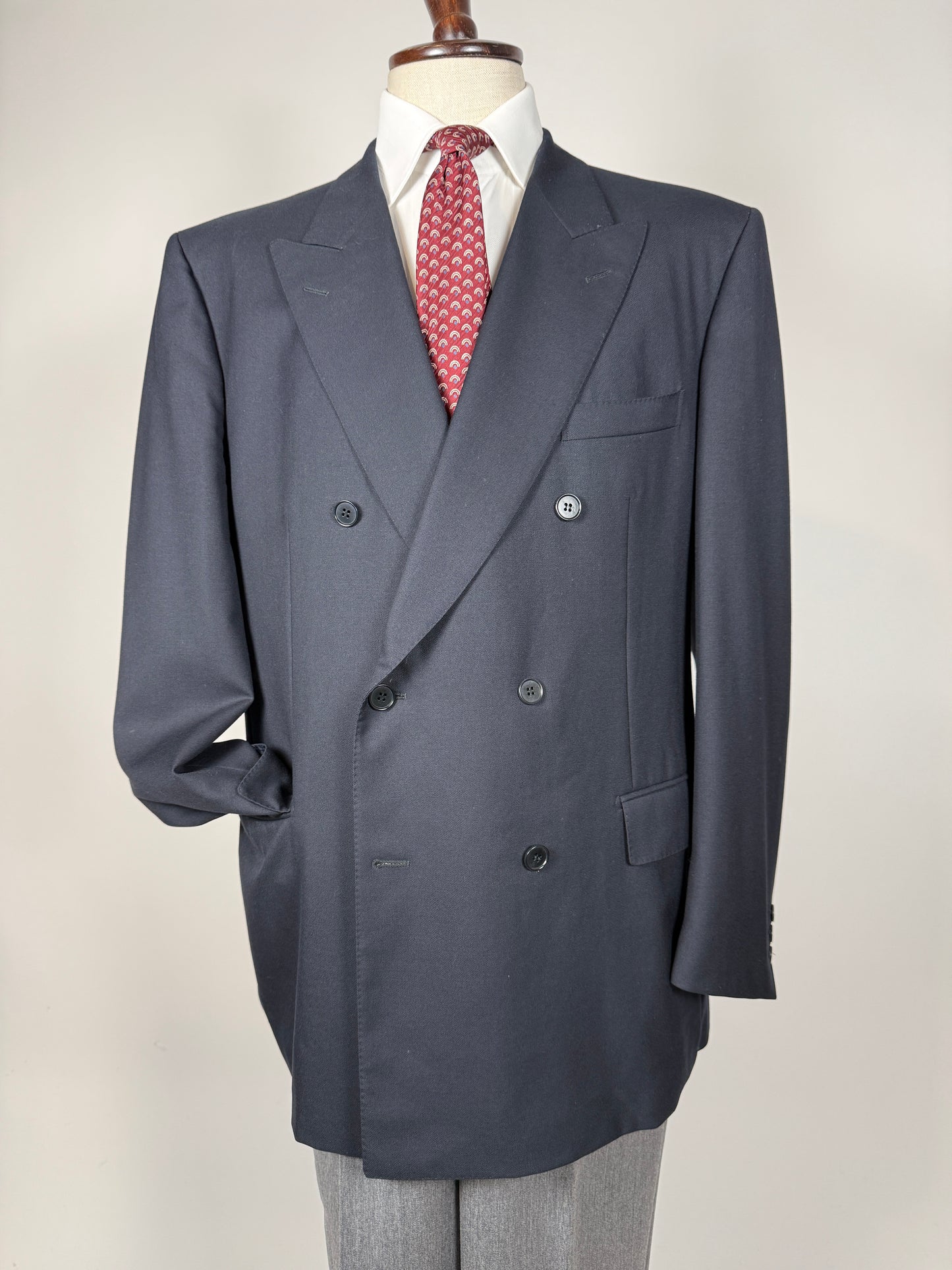 Giacca doppiopetto flanella pettinata blu - tg. 56-58