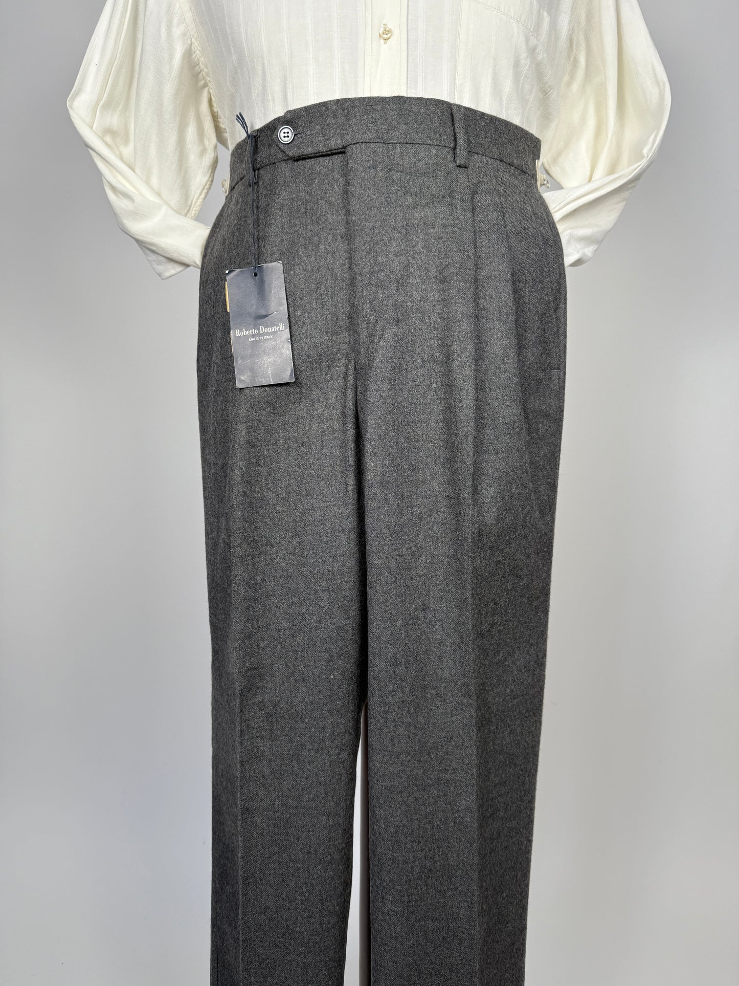 Pantaloni anni ‘80 flanella grigio medio (NOS) - tg. 46