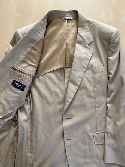 Completo Canali anni '90 twill di cotone beige - tg. 50