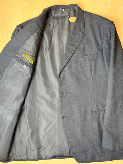 Completo sartoriale anni ‘60 flanella antracite micro spigato - tg. 54