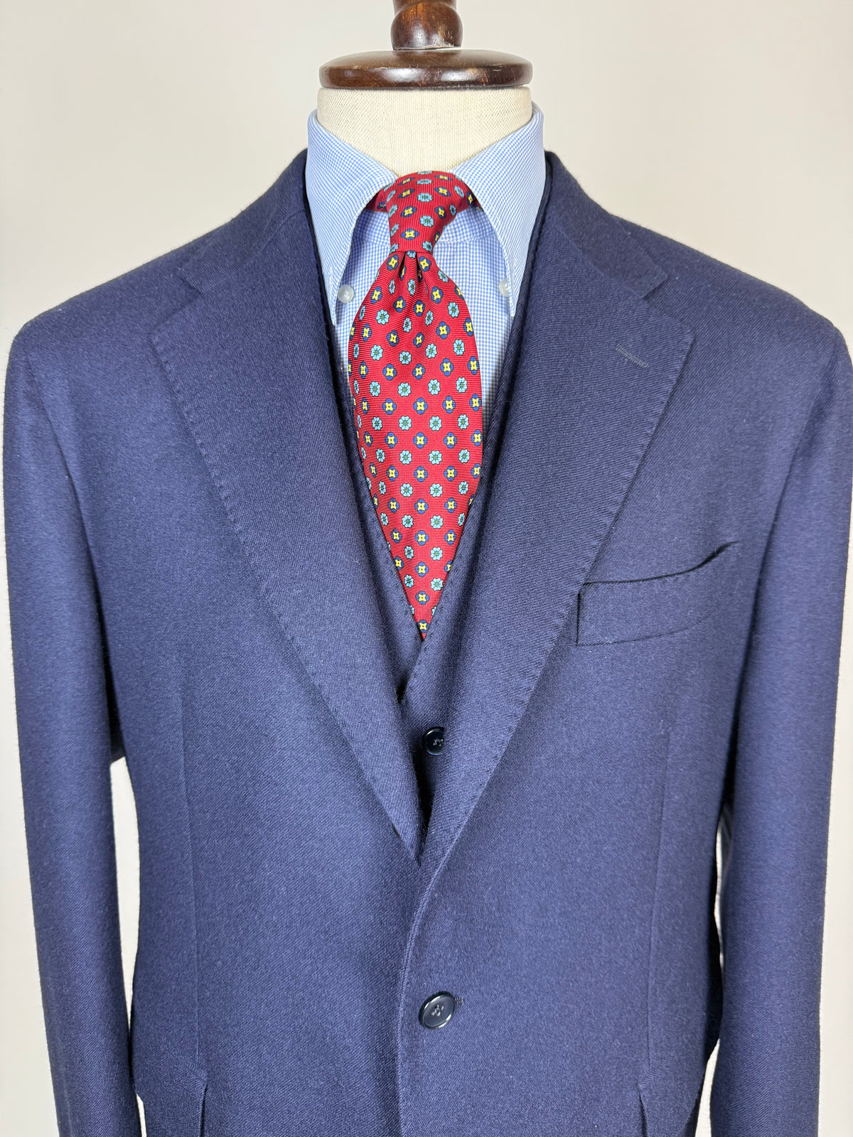 Giacca + panciotto De Paz flanella blu - tg. 54/56