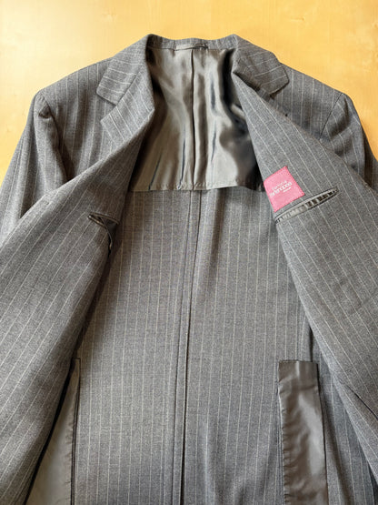 Completo estivo Sartoria Partenopea fresco lana grigio gessato - tg. 50/52