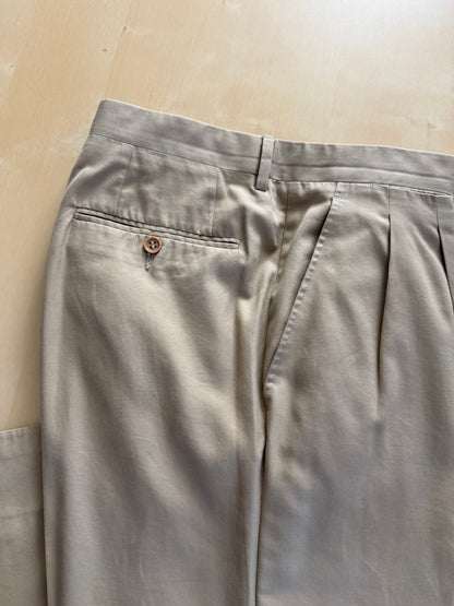 Completo Canali anni '90 twill di cotone beige - tg. 50