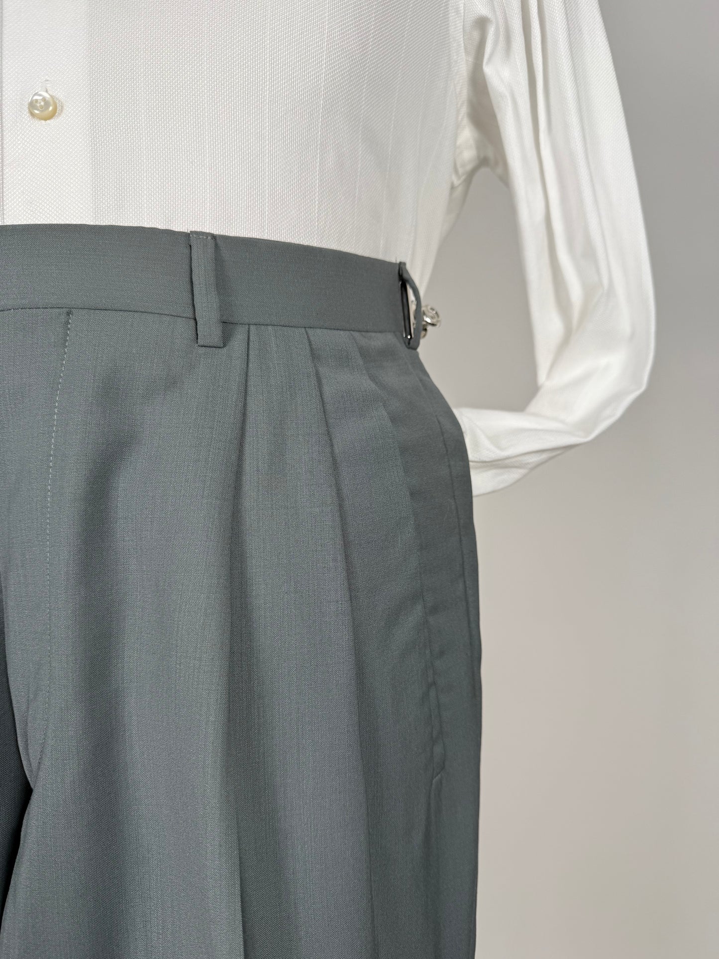 Pantaloni fresco lana verde petrolio anni ‘80 (NOS) - tg. 44