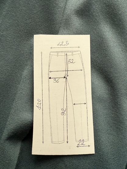 Pantaloni anni ‘80 flanella verde petrolio (NOS) - tg. 48