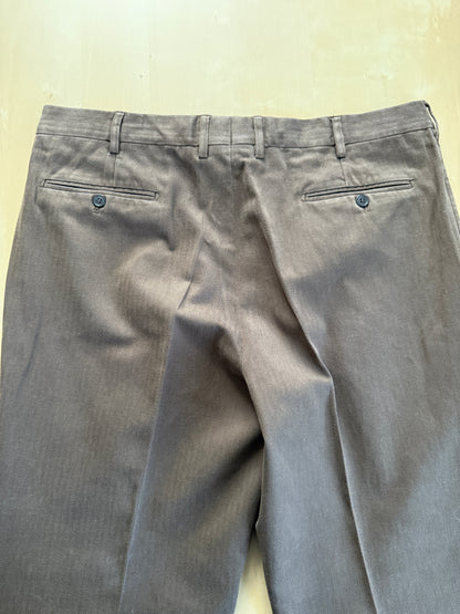 Pantaloni sartoriali in cotone spigato marrone - tg. 54