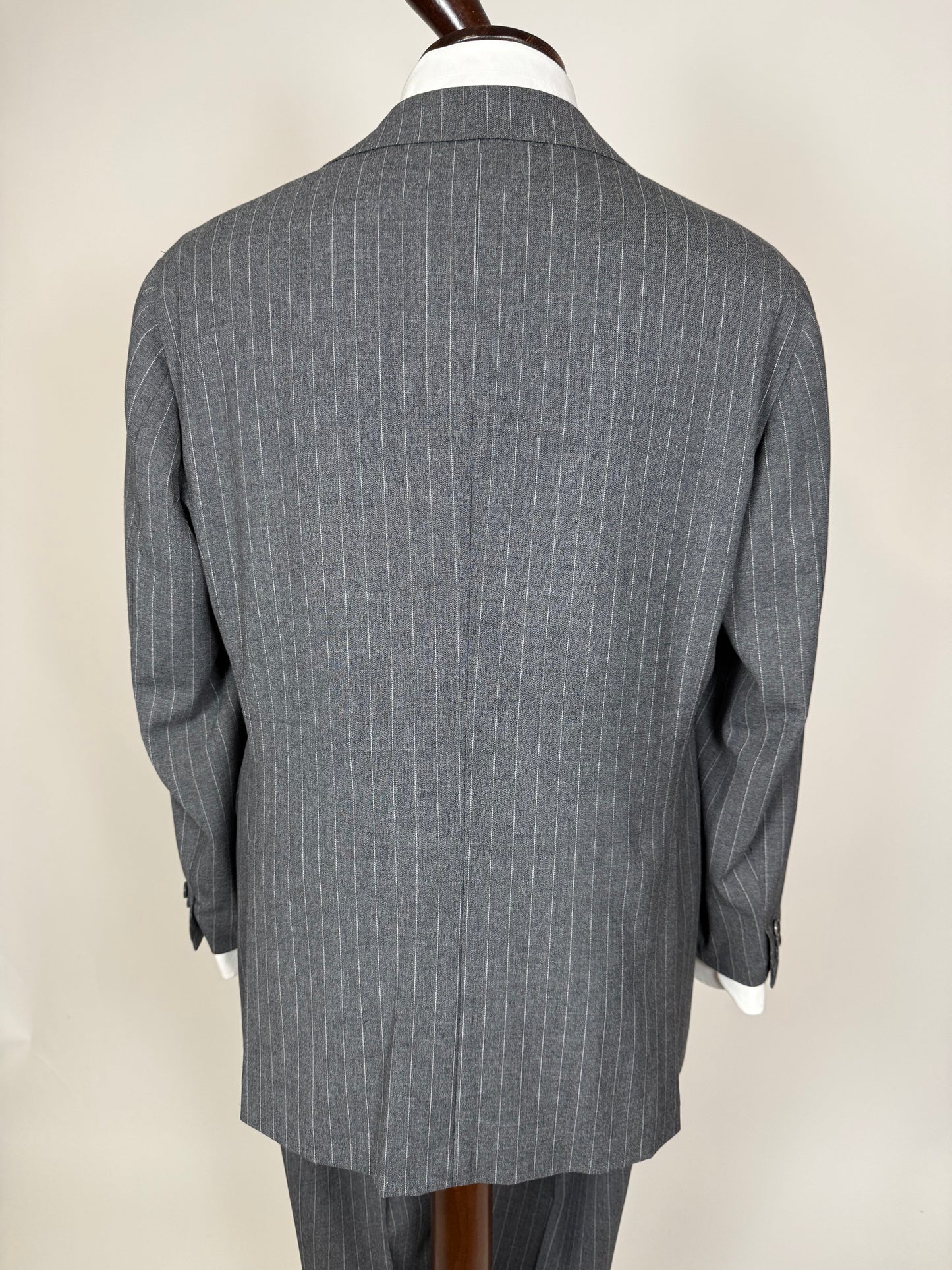 Completo estivo Sartoria Partenopea fresco lana grigio gessato - tg. 50/52