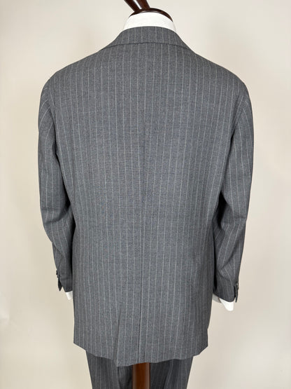 Completo estivo Sartoria Partenopea fresco lana grigio gessato - tg. 50/52