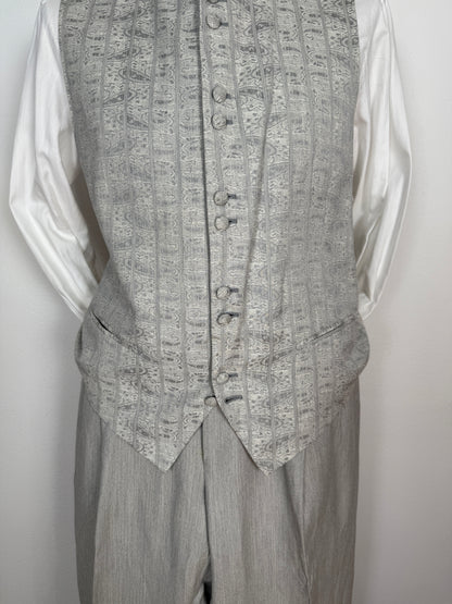 Panciotto damascato con pantalone abbinato in seta e lino - tg. 54