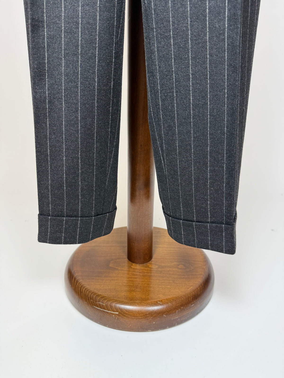 Completo gessato sartoriale in flanella lana e cashmere tessuto Loro Piana - tg. 50