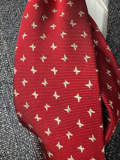 Cravatta Salvatore Ferragamo per Arma dei Carabinieri rossa micro fantasia