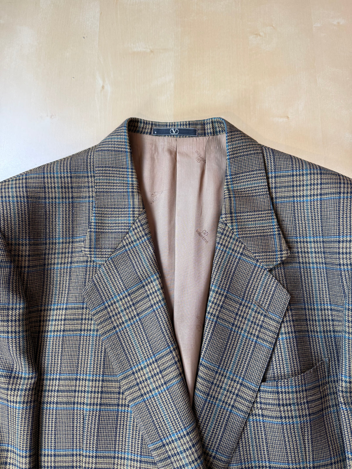Giacca Valentino anni '80 principe di Galles verde - tg. 52