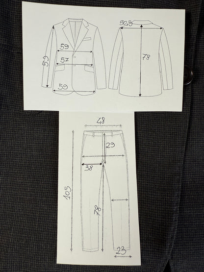 Completo napoletano Sartorio in fresco lana antracite - tg. 54