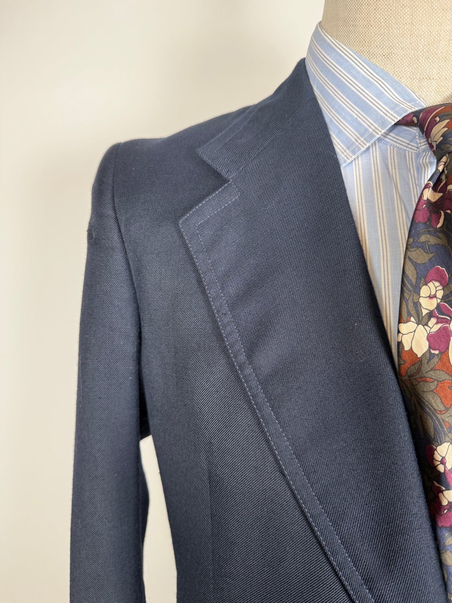 Giacca blu anni ‘70 in pura seta - tg. 46/48