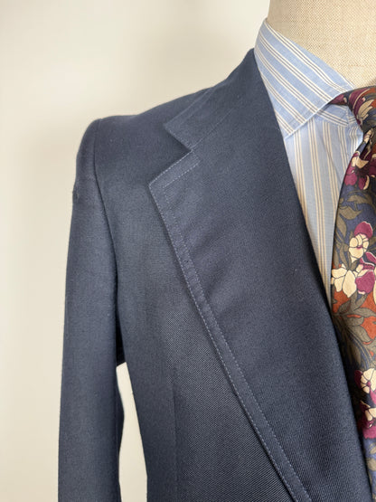 Giacca blu anni ‘70 in pura seta - tg. 46/48