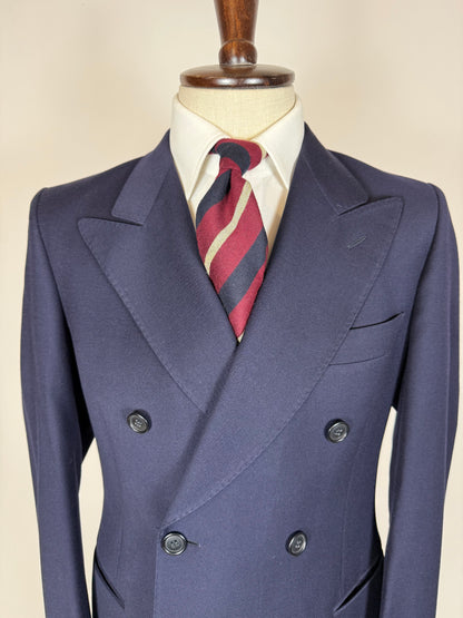 Completo doppiopetto anni '70 flanella blu - tg. 46